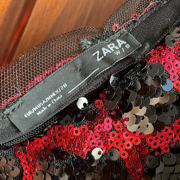 ZARA SEQUIN ANIMAL PRINT MINI SLIP DRESS - Picture 4 of 7